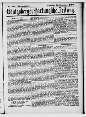 Königsberger Hartungsche Zeitung vom 22.09.1896