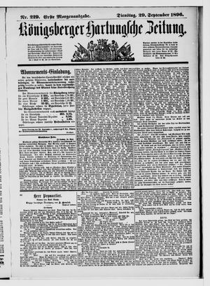 Königsberger Hartungsche Zeitung on Sep 29, 1896