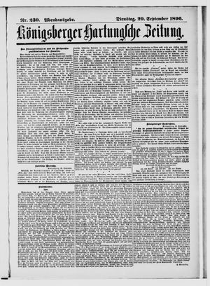 Königsberger Hartungsche Zeitung on Sep 29, 1896
