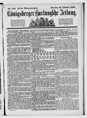 Königsberger Hartungsche Zeitung vom 18.10.1896