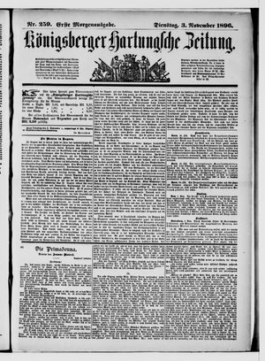 Königsberger Hartungsche Zeitung vom 03.11.1896