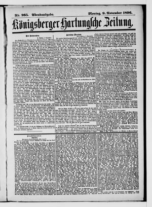 Königsberger Hartungsche Zeitung vom 09.11.1896