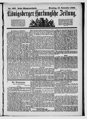 Königsberger Hartungsche Zeitung vom 10.11.1896