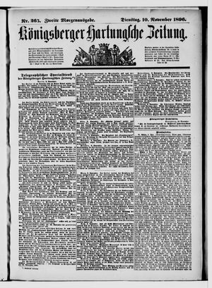 Königsberger Hartungsche Zeitung vom 10.11.1896