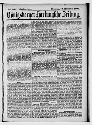 Königsberger Hartungsche Zeitung vom 10.11.1896