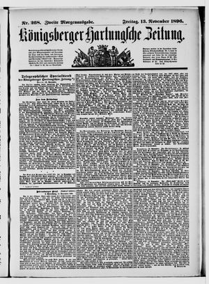 Königsberger Hartungsche Zeitung vom 13.11.1896