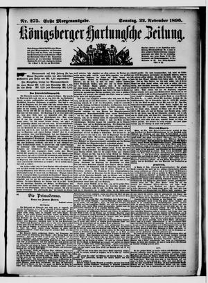 Königsberger Hartungsche Zeitung vom 22.11.1896