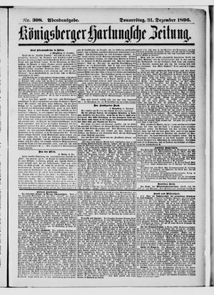 Königsberger Hartungsche Zeitung vom 31.12.1896