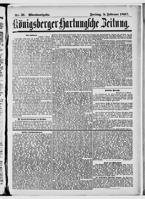 Königsberger Hartungsche Zeitung vom 05.02.1897