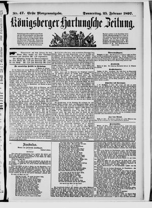 Königsberger Hartungsche Zeitung on Feb 25, 1897