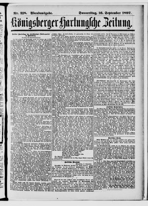 Königsberger Hartungsche Zeitung vom 16.09.1897