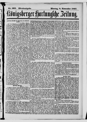 Königsberger Hartungsche Zeitung vom 08.11.1897
