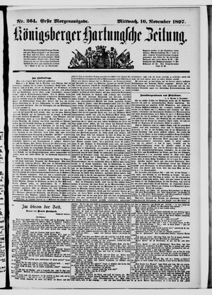 Königsberger Hartungsche Zeitung vom 10.11.1897