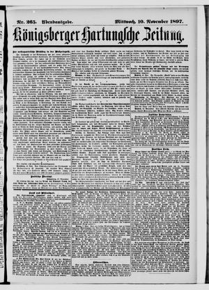 Königsberger Hartungsche Zeitung vom 10.11.1897