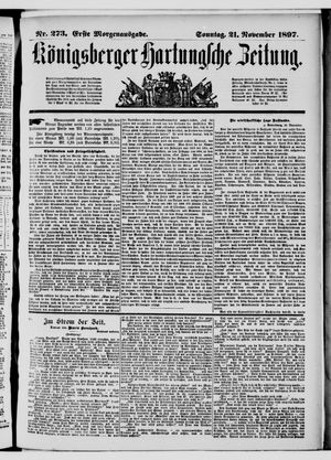 Königsberger Hartungsche Zeitung on Nov 21, 1897