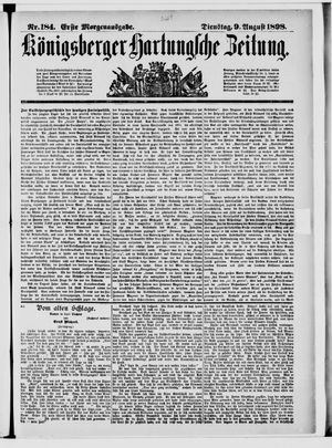 Königsberger Hartungsche Zeitung vom 09.08.1898