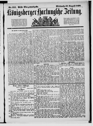 Königsberger Hartungsche Zeitung vom 10.08.1898