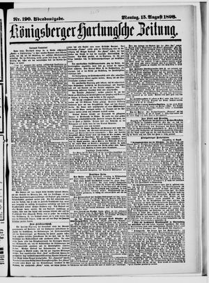 Königsberger Hartungsche Zeitung vom 15.08.1898