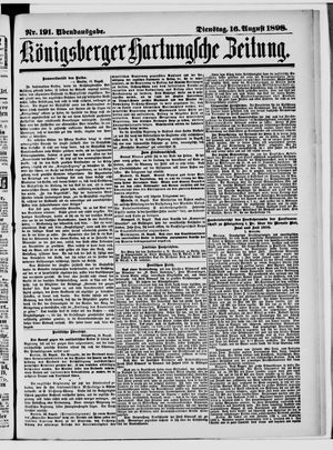Königsberger Hartungsche Zeitung vom 16.08.1898