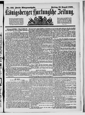 Königsberger Hartungsche Zeitung vom 19.08.1898