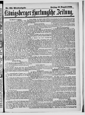 Königsberger Hartungsche Zeitung on Aug 19, 1898
