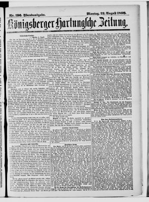 Königsberger Hartungsche Zeitung vom 22.08.1898