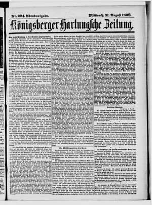 Königsberger Hartungsche Zeitung vom 31.08.1898