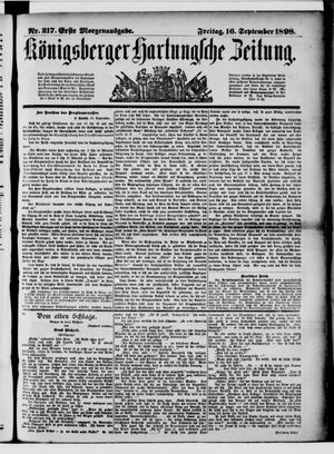 Königsberger Hartungsche Zeitung vom 16.09.1898