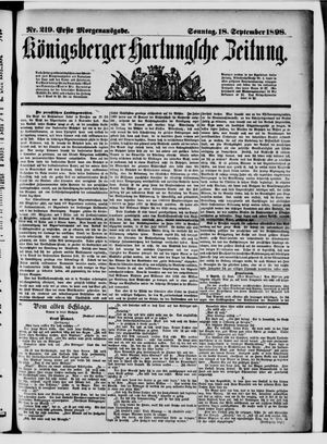 Königsberger Hartungsche Zeitung vom 18.09.1898