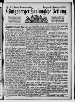 Königsberger Hartungsche Zeitung vom 18.09.1898