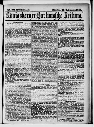 Königsberger Hartungsche Zeitung vom 20.09.1898