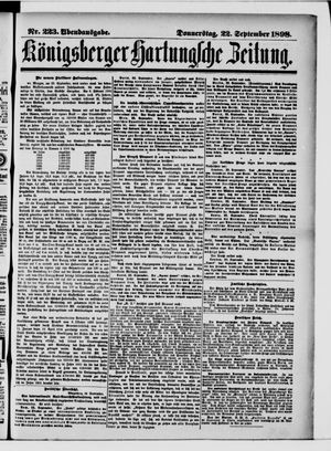 Königsberger Hartungsche Zeitung vom 22.09.1898