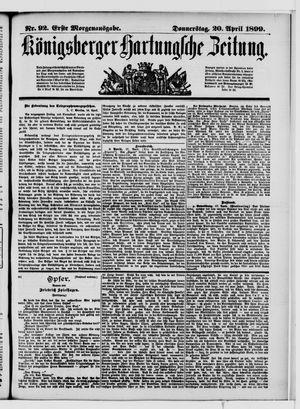 Königsberger Hartungsche Zeitung vom 20.04.1899