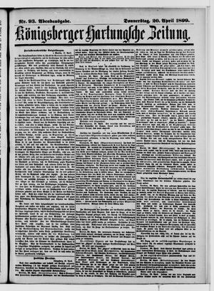 Königsberger Hartungsche Zeitung vom 20.04.1899