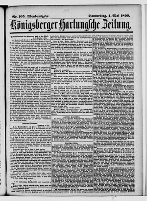 Königsberger Hartungsche Zeitung on May 4, 1899
