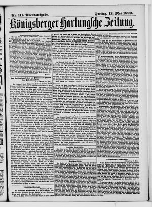 Königsberger Hartungsche Zeitung on May 12, 1899