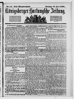 Königsberger Hartungsche Zeitung vom 18.06.1899