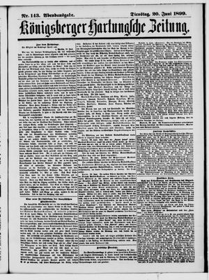 Königsberger Hartungsche Zeitung vom 20.06.1899