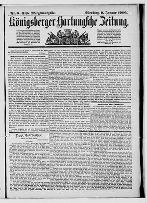 Königsberger Hartungsche Zeitung vom 09.01.1900