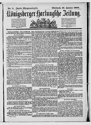 Königsberger Hartungsche Zeitung vom 10.01.1900