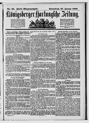 Königsberger Hartungsche Zeitung vom 27.01.1900