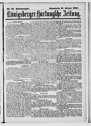Königsberger Hartungsche Zeitung vom 27.01.1900