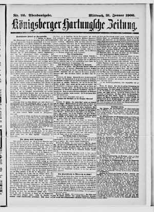 Königsberger Hartungsche Zeitung vom 31.01.1900