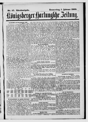 Königsberger Hartungsche Zeitung vom 01.02.1900