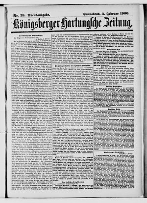 Königsberger Hartungsche Zeitung vom 03.02.1900