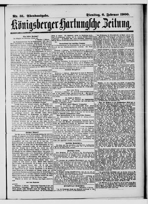 Königsberger Hartungsche Zeitung vom 06.02.1900