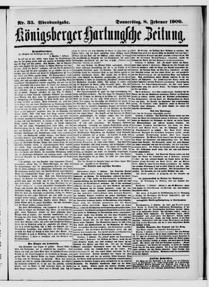 Königsberger Hartungsche Zeitung vom 08.02.1900