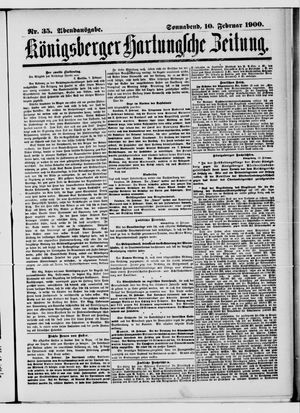 Königsberger Hartungsche Zeitung vom 10.02.1900