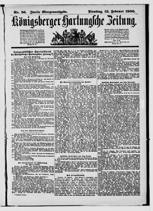 Königsberger Hartungsche Zeitung vom 13.02.1900