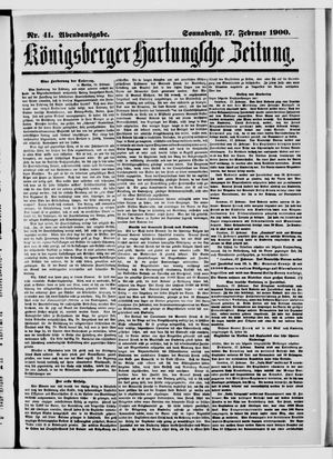 Königsberger Hartungsche Zeitung vom 17.02.1900